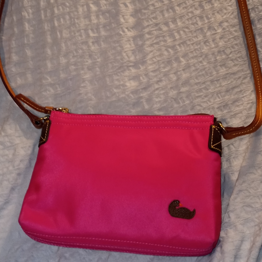 Dooney and Bourke Nylon Pouchette Crossbody in Fuchsia